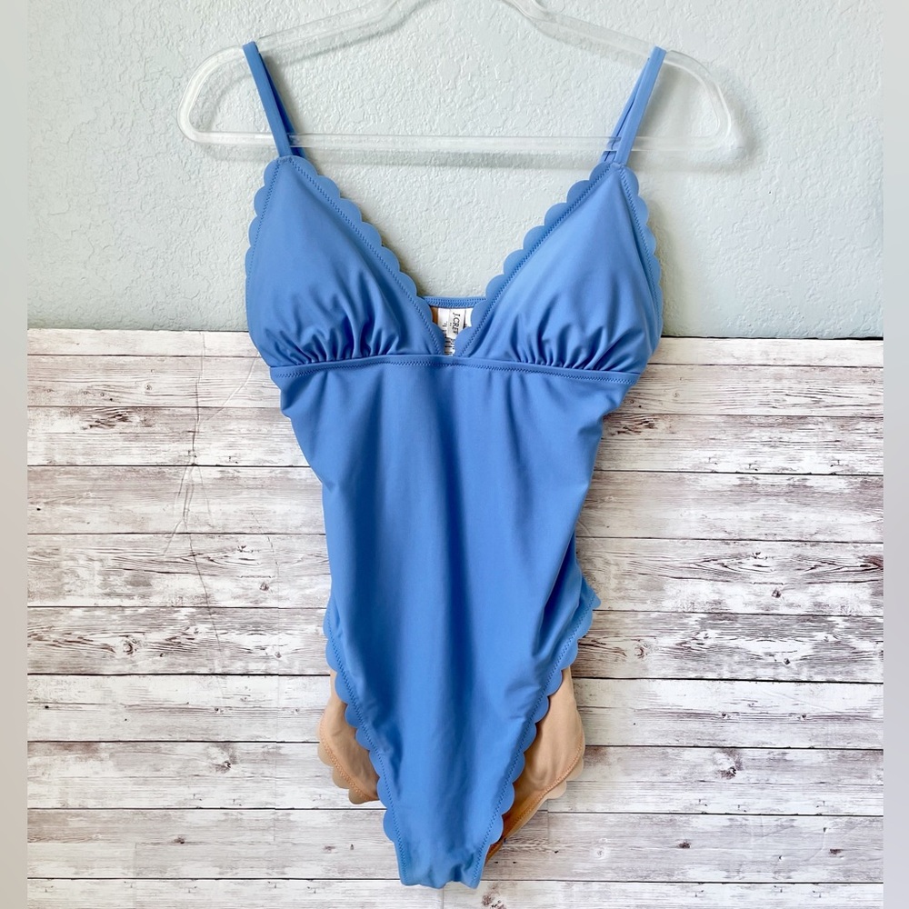 J. Crew | Ocean Blue Scalloped One Piece Size Medium
